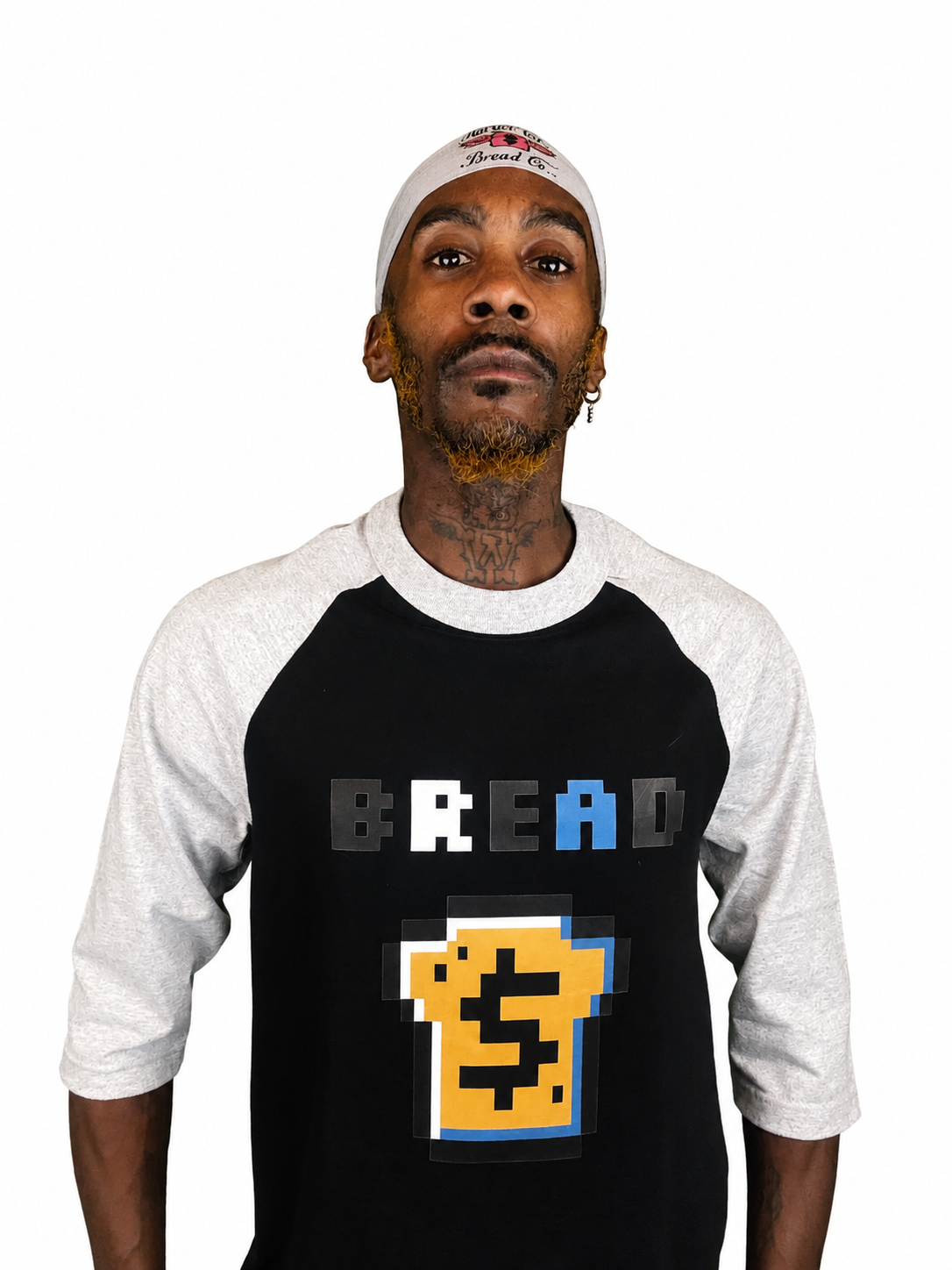 Mario Bread Raglan - Black & Gray